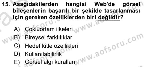 Görsel Web Tasarımı Dersi 2022 - 2023 Yılı (Vize) Ara Sınav Soruları 15. Soru