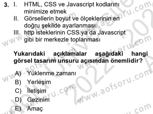Görsel Web Tasarımı Dersi 2022 - 2023 Yılı (Vize) Ara Sınav Soruları 3. Soru