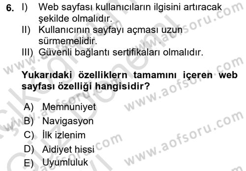 Görsel Web Tasarımı Dersi 2022 - 2023 Yılı (Vize) Ara Sınav Soruları 6. Soru