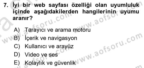 Görsel Web Tasarımı Dersi 2022 - 2023 Yılı (Vize) Ara Sınav Soruları 7. Soru