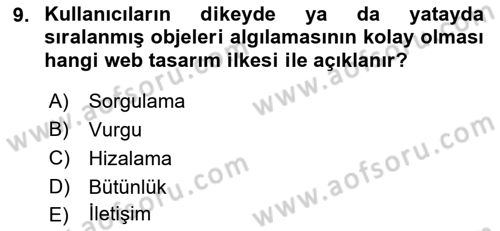 Görsel Web Tasarımı Dersi 2022 - 2023 Yılı (Vize) Ara Sınav Soruları 9. Soru