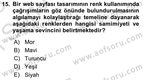 Görsel Web Tasarımı Dersi 2022 - 2023 Yılı (Final) Dönem Sonu Sınav Soruları 15. Soru