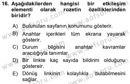 Görsel Web Tasarımı Dersi 2022 - 2023 Yılı (Final) Dönem Sonu Sınav Soruları 16. Soru
