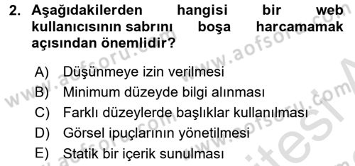 Görsel Web Tasarımı Dersi 2022 - 2023 Yılı (Final) Dönem Sonu Sınav Soruları 2. Soru