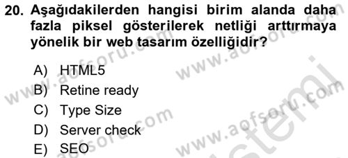 Görsel Web Tasarımı Dersi 2022 - 2023 Yılı (Final) Dönem Sonu Sınav Soruları 20. Soru