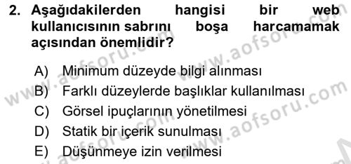 Görsel Web Tasarımı Dersi 2022 - 2023 Yılı Yaz Okulu Sınav Soruları 2. Soru