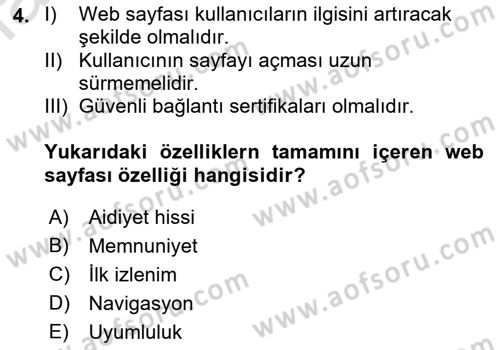 Görsel Web Tasarımı Dersi 2022 - 2023 Yılı Yaz Okulu Sınav Soruları 4. Soru