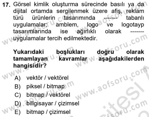 Görsel Web Tasarımı Dersi 2023 - 2024 Yılı (Vize) Ara Sınav Soruları 17. Soru