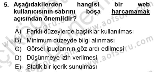 Görsel Web Tasarımı Dersi 2023 - 2024 Yılı (Vize) Ara Sınav Soruları 5. Soru