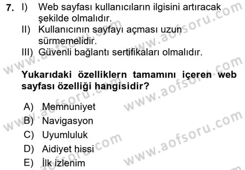 Görsel Web Tasarımı Dersi 2023 - 2024 Yılı (Vize) Ara Sınav Soruları 7. Soru