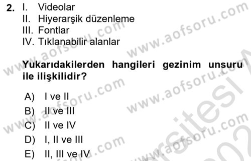 Görsel Web Tasarımı Dersi 2023 - 2024 Yılı (Final) Dönem Sonu Sınav Soruları 2. Soru
