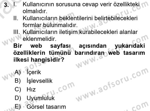 Görsel Web Tasarımı Dersi 2023 - 2024 Yılı (Final) Dönem Sonu Sınav Soruları 3. Soru