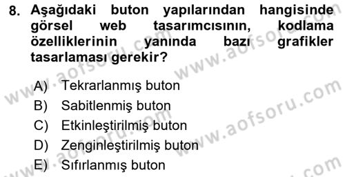 Görsel Web Tasarımı Dersi 2023 - 2024 Yılı (Final) Dönem Sonu Sınav Soruları 8. Soru