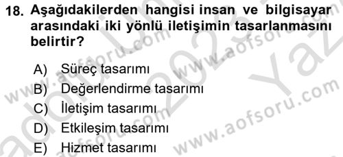 Görsel Web Tasarımı Dersi 2023 - 2024 Yılı Yaz Okulu Sınav Soruları 18. Soru
