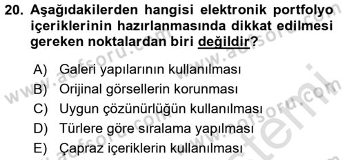 Görsel Web Tasarımı Dersi 2023 - 2024 Yılı Yaz Okulu Sınav Soruları 20. Soru