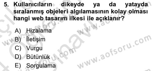 Görsel Web Tasarımı Dersi 2023 - 2024 Yılı Yaz Okulu Sınav Soruları 5. Soru