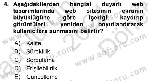 Görsel Web Tasarımı Dersi 2024 - 2025 Yılı (Final) Dönem Sonu Sınav Soruları 4. Soru