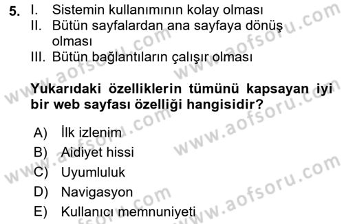 Görsel Web Tasarımı Dersi 2024 - 2025 Yılı (Final) Dönem Sonu Sınav Soruları 5. Soru