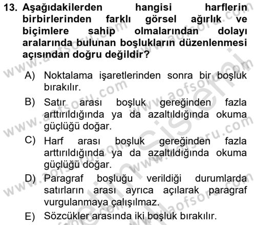 Görsel Web Tasarımı Dersi 2024 - 2025 Yılı Yaz Okulu Sınav Soruları 13. Soru