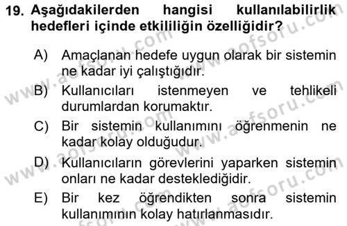 Görsel Web Tasarımı Dersi 2024 - 2025 Yılı Yaz Okulu Sınav Soruları 19. Soru