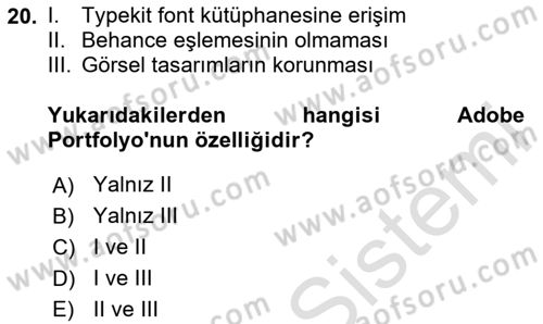 Görsel Web Tasarımı Dersi 2024 - 2025 Yılı Yaz Okulu Sınav Soruları 20. Soru