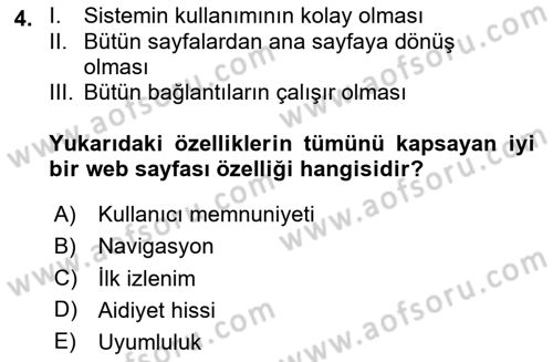 Görsel Web Tasarımı Dersi 2024 - 2025 Yılı Yaz Okulu Sınav Soruları 4. Soru