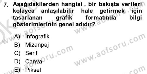 Görsel Web Tasarımı Dersi 2024 - 2025 Yılı Yaz Okulu Sınav Soruları 7. Soru