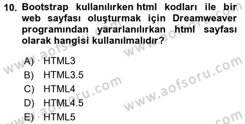 Görsel Web Tasarımı Dersi 2025 - 2026 Yılı (Final) Dönem Sonu Sınav Soruları 10. Soru