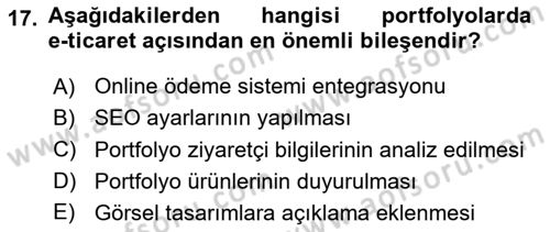 Görsel Web Tasarımı Dersi 2025 - 2026 Yılı (Final) Dönem Sonu Sınav Soruları 17. Soru