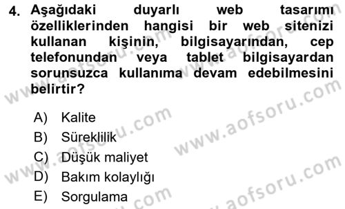 Görsel Web Tasarımı Dersi 2025 - 2026 Yılı (Final) Dönem Sonu Sınav Soruları 4. Soru