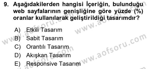 Görsel Web Tasarımı Dersi 2025 - 2026 Yılı (Final) Dönem Sonu Sınav Soruları 9. Soru