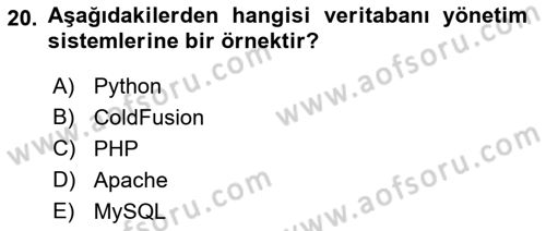 İnternet Tabanlı Programlama Dersi 2017 - 2018 Yılı (Vize) Ara Sınav Soruları 20. Soru