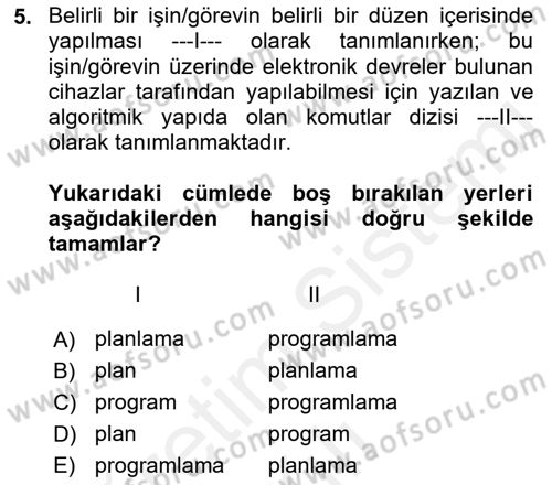 İnternet Tabanlı Programlama Dersi 2017 - 2018 Yılı (Vize) Ara Sınav Soruları 5. Soru