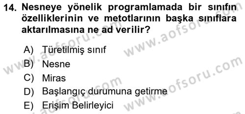 İnternet Tabanlı Programlama Dersi 2018 - 2019 Yılı 3 Ders Sınav Soruları 14. Soru