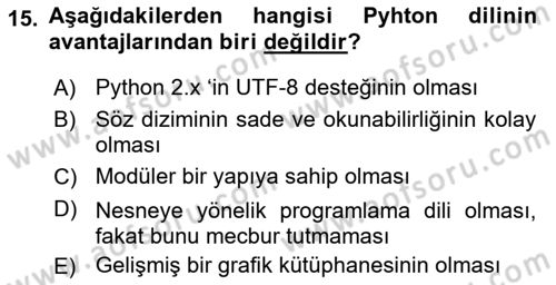 İnternet Tabanlı Programlama Dersi 2018 - 2019 Yılı 3 Ders Sınav Soruları 15. Soru