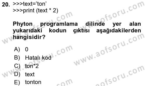 İnternet Tabanlı Programlama Dersi 2018 - 2019 Yılı (Final) Dönem Sonu Sınav Soruları 20. Soru