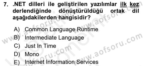İnternet Tabanlı Programlama Dersi 2018 - 2019 Yılı (Final) Dönem Sonu Sınav Soruları 7. Soru