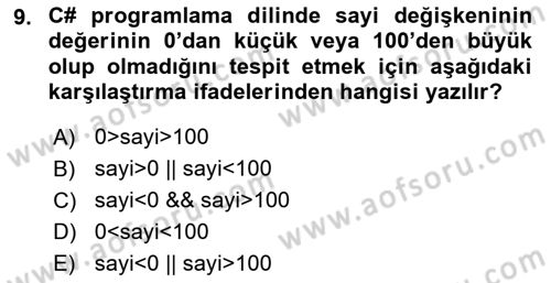İnternet Tabanlı Programlama Dersi 2018 - 2019 Yılı (Final) Dönem Sonu Sınav Soruları 9. Soru