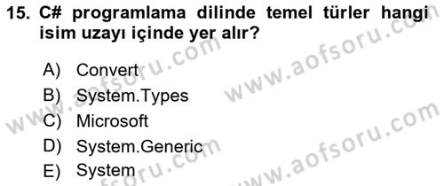 İnternet Tabanlı Programlama Dersi 2018 - 2019 Yılı Yaz Okulu Sınav Soruları 15. Soru