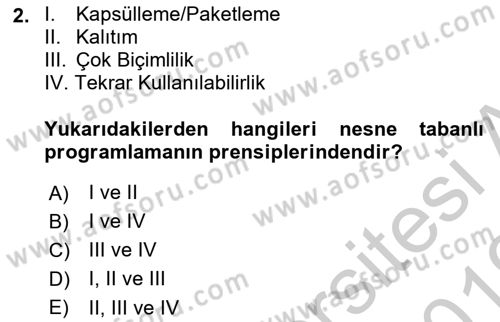 İnternet Tabanlı Programlama Dersi 2018 - 2019 Yılı Yaz Okulu Sınav Soruları 2. Soru