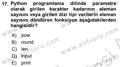 İnternet Tabanlı Programlama Dersi 2020 - 2021 Yılı Yaz Okulu Sınav Soruları 17. Soru