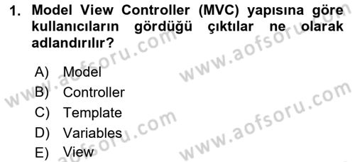 İnternet Tabanlı Programlama Dersi 2021 - 2022 Yılı (Vize) Ara Sınav Soruları 1. Soru
