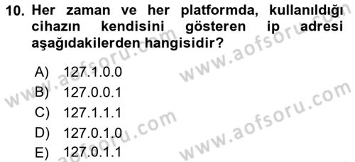İnternet Tabanlı Programlama Dersi 2021 - 2022 Yılı (Vize) Ara Sınav Soruları 10. Soru