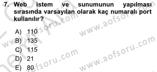 İnternet Tabanlı Programlama Dersi 2021 - 2022 Yılı (Vize) Ara Sınav Soruları 7. Soru