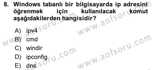 İnternet Tabanlı Programlama Dersi 2021 - 2022 Yılı (Vize) Ara Sınav Soruları 8. Soru