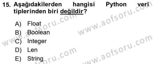 İnternet Tabanlı Programlama Dersi 2021 - 2022 Yılı (Final) Dönem Sonu Sınav Soruları 15. Soru