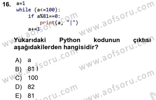 İnternet Tabanlı Programlama Dersi 2021 - 2022 Yılı (Final) Dönem Sonu Sınav Soruları 16. Soru