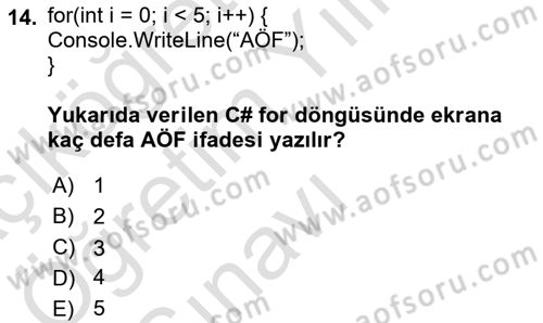 İnternet Tabanlı Programlama Dersi 2022 - 2023 Yılı Yaz Okulu Sınav Soruları 14. Soru