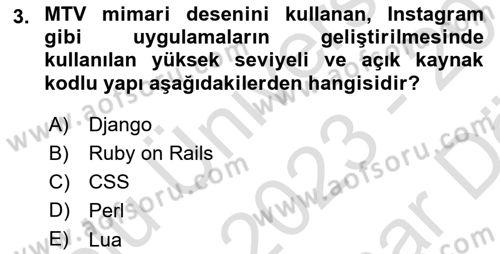 İnternet Tabanlı Programlama Dersi 2023 - 2024 Yılı (Vize) Ara Sınav Soruları 3. Soru