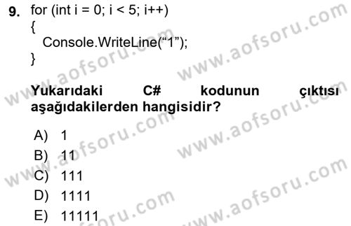 İnternet Tabanlı Programlama Dersi 2023 - 2024 Yılı (Final) Dönem Sonu Sınav Soruları 9. Soru